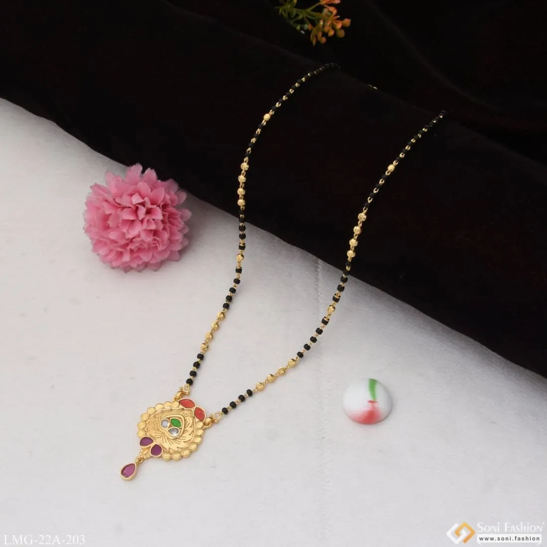 1 Gram Gold Plated Brilliant Design Cool Design Mangalsutra for Women - Style A203