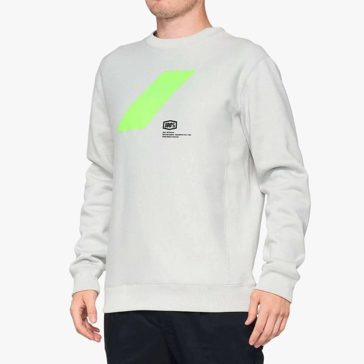 100% Rend Pullover Crewneck Fleece - Heather Gray