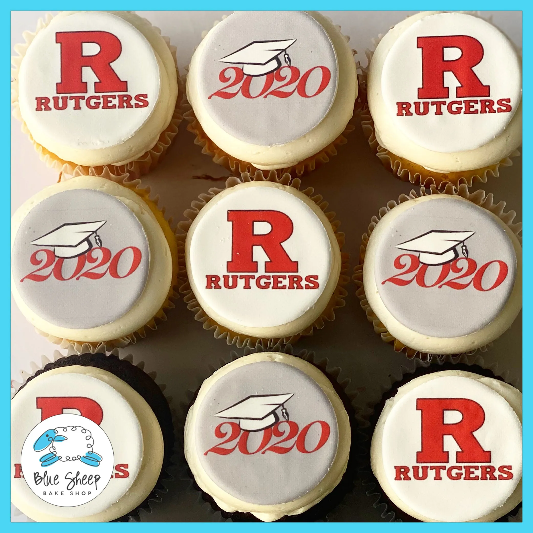 12 School Logo Graduation Cupcakes - 2 days lead time required