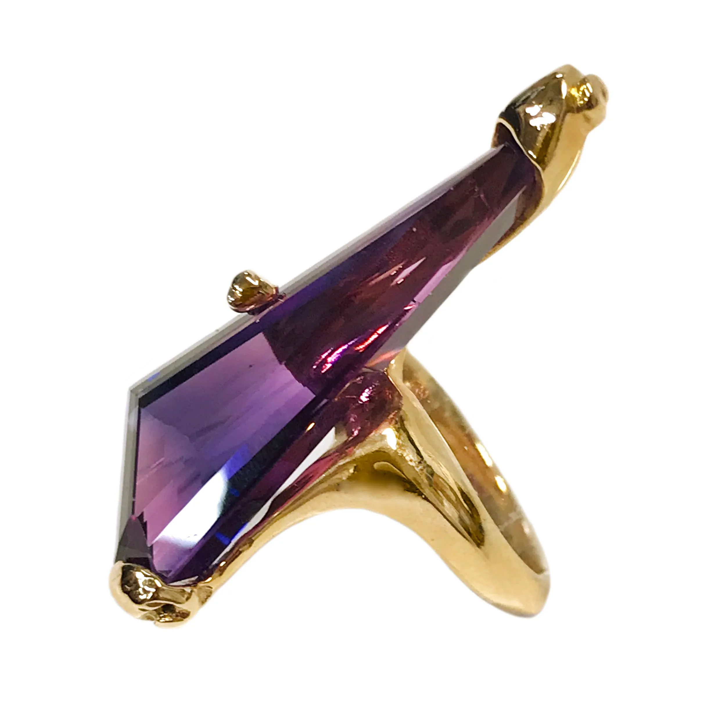 14 Karat Synthetic Alexandrite Ring