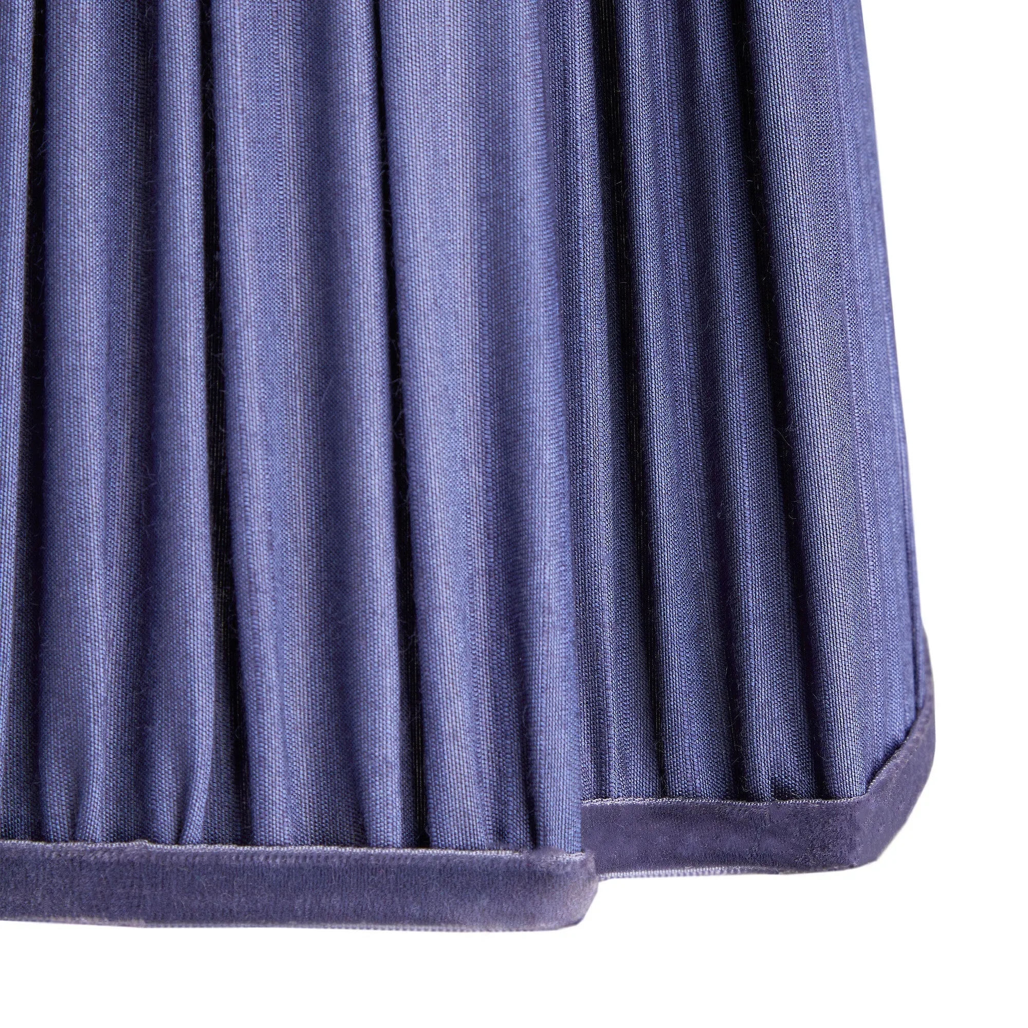 25cm fluted fancy shade in cobalt silk with velvet tape