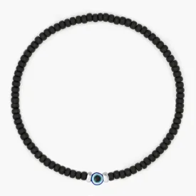 2mm Beads Dandy Bracelet (Matte Black/Evil Eye)