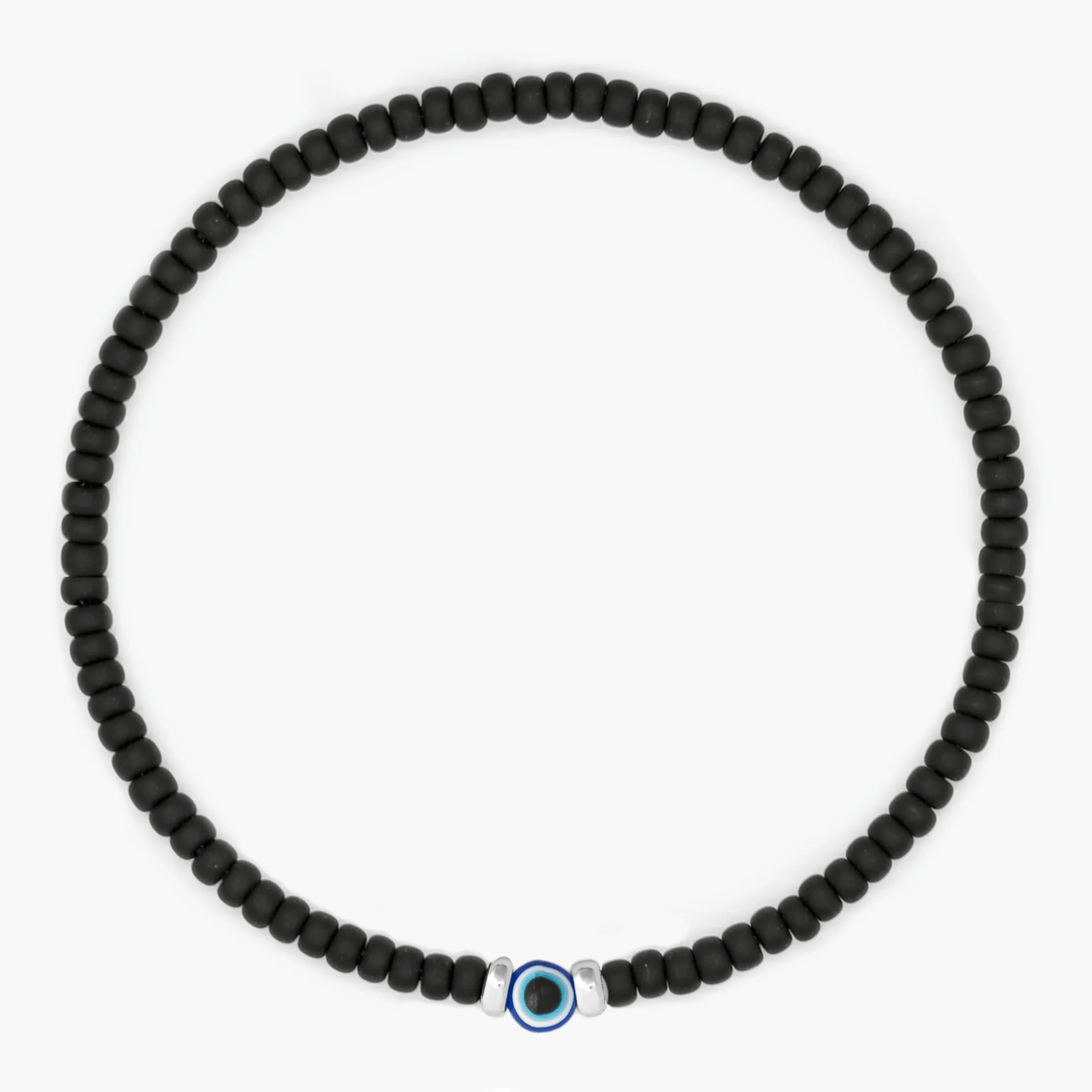 2mm Beads Dandy Bracelet (Matte Black/Evil Eye)