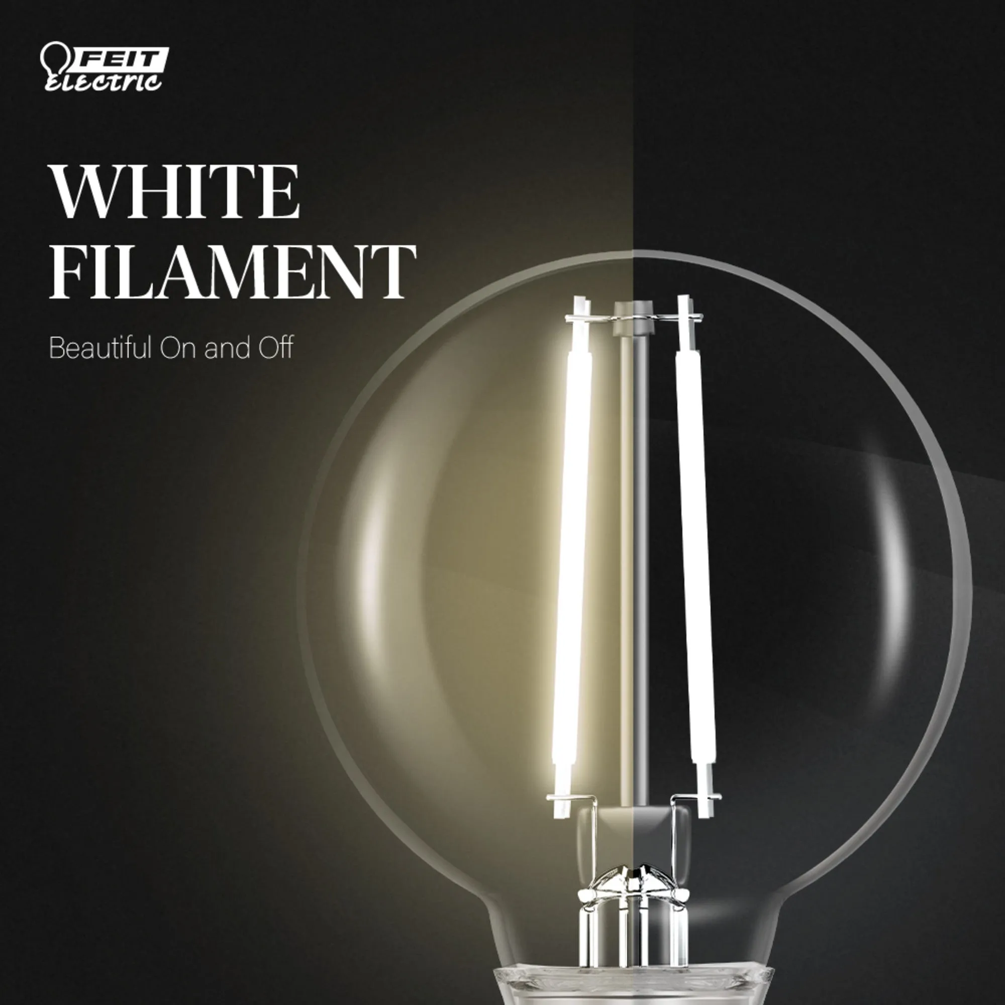 3.8 W (40W Equivalent) Soft White (2700K) G16 1/2 Globe Shape (E12 Base) Exposed White Filament LED Bulb (2-Pack)