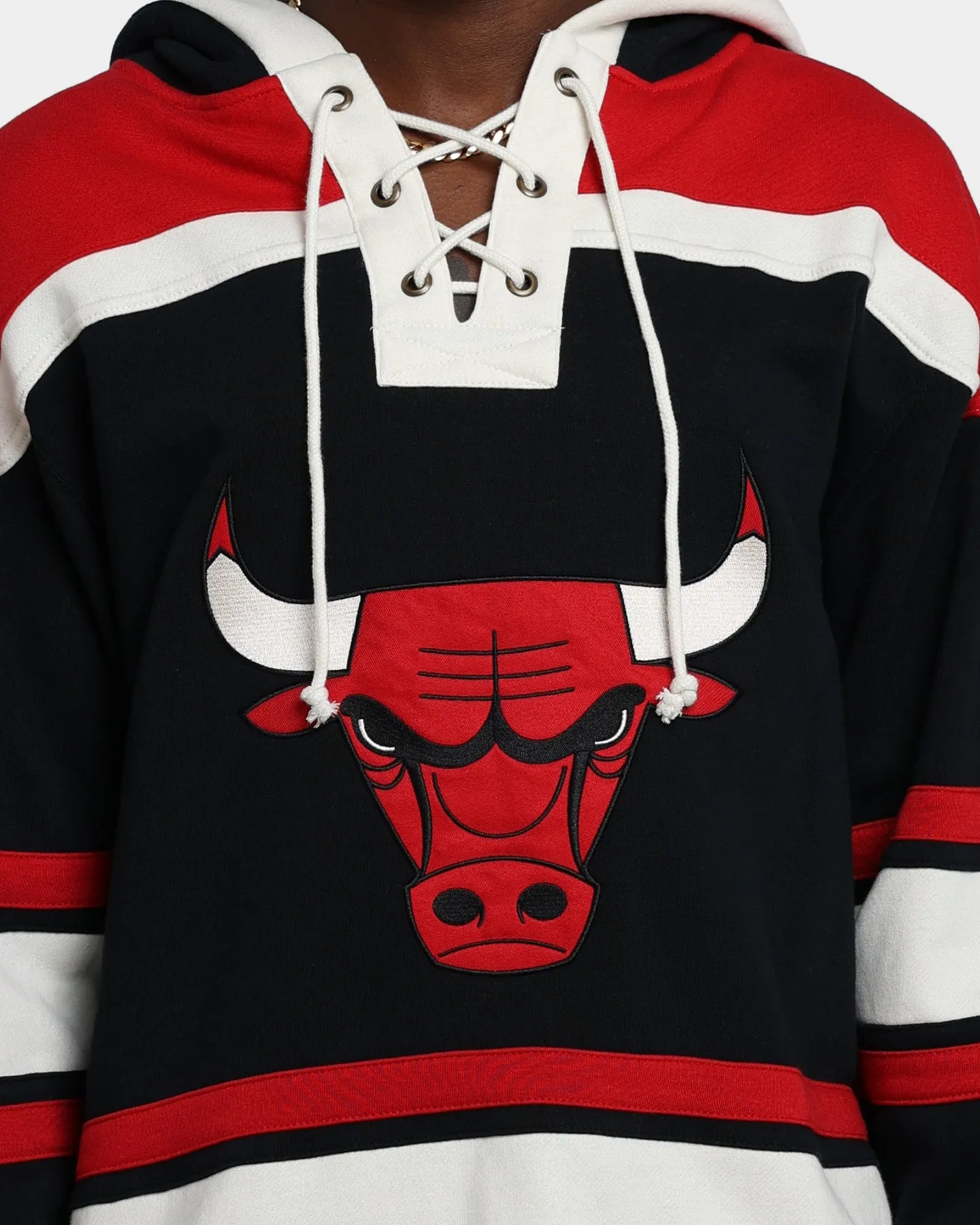 47 Brand Chicago Bulls Superior Lacer Hoodie Jet Black/Red