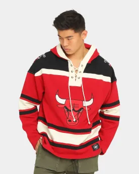 47 Brand Superior Lacer Red Hoodie - Chicago Bulls