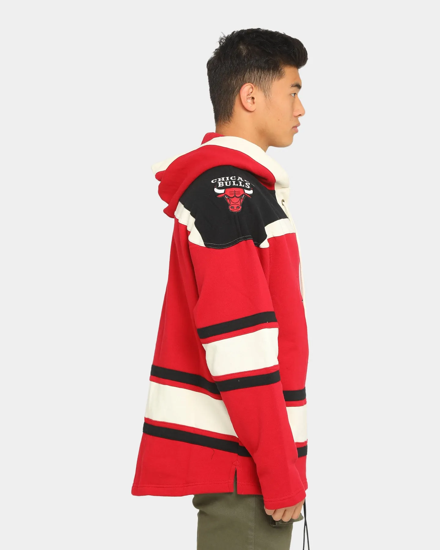 47 Brand Superior Lacer Red Hoodie - Chicago Bulls