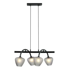 9572 4 light Pendant Light in Matt Black