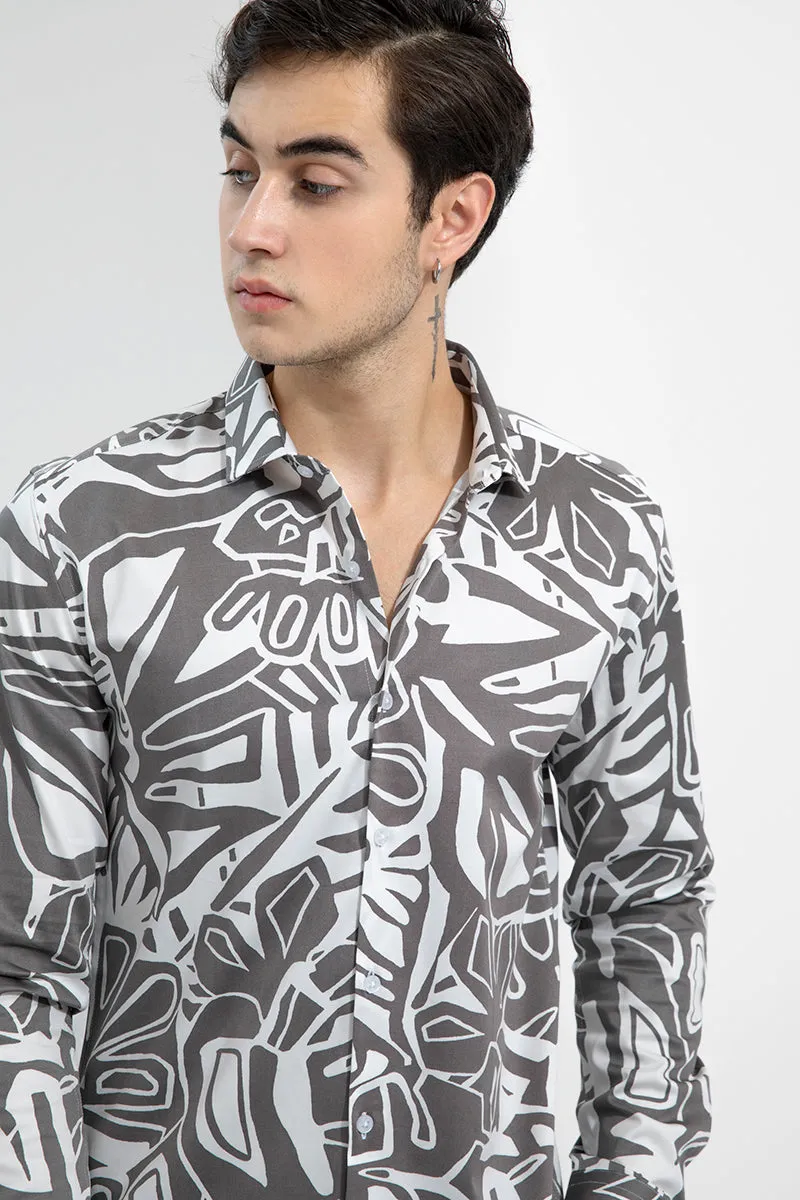 Abstract Print Stylish White Shirt for All Occasions