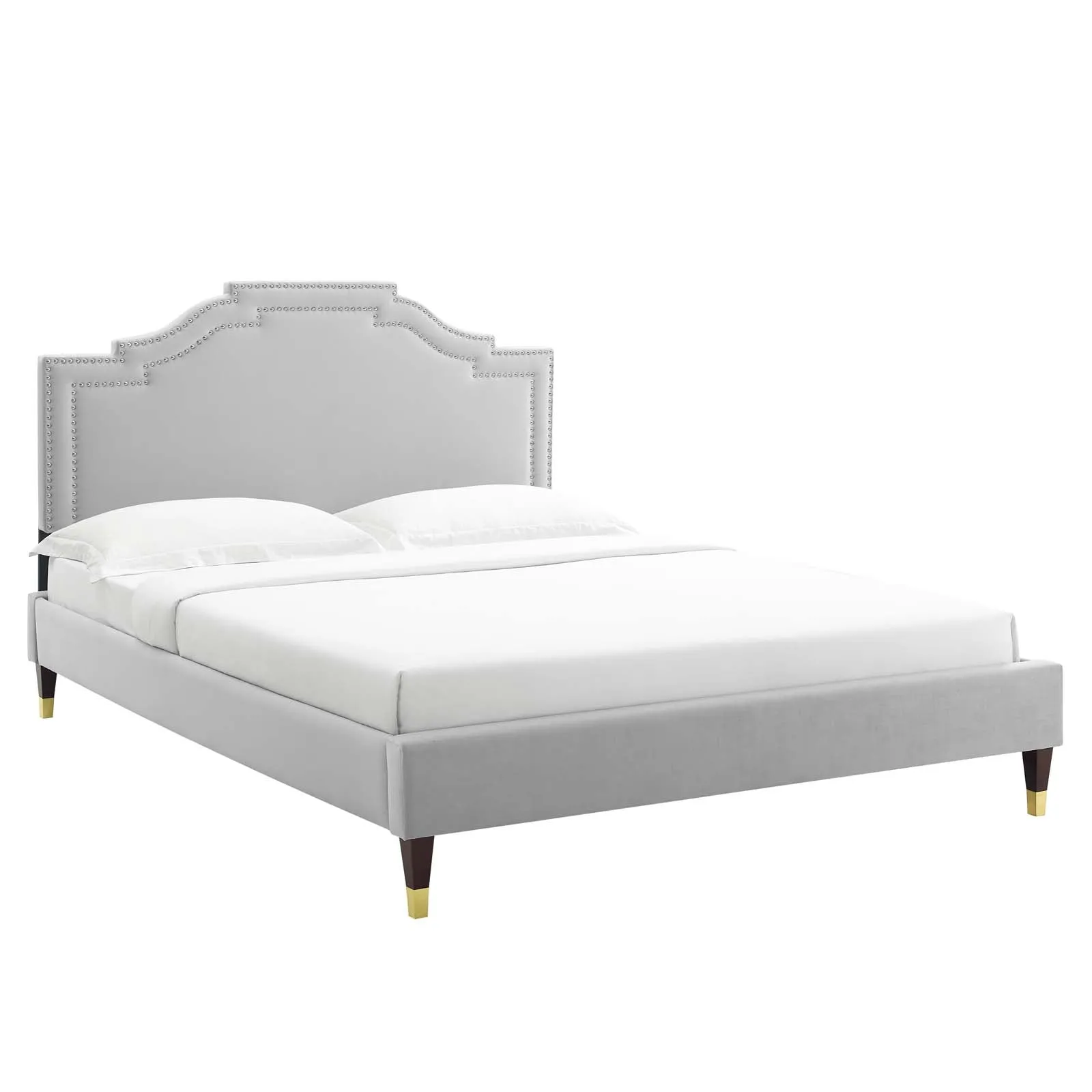 Adelaide Performance Velvet Twin Platform Bed By Modway - MOD-6851 - Light Gray