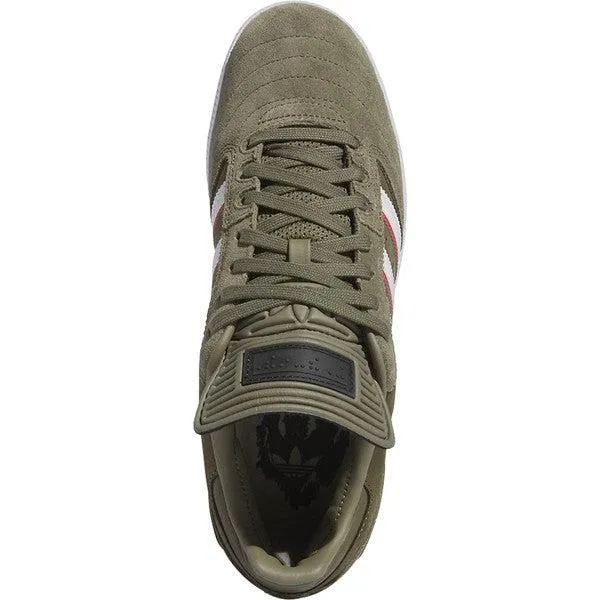 Adidas Busenitz Pro Sneakers x Dan Mancina - Olive Strata with Red and Footwear White Accents