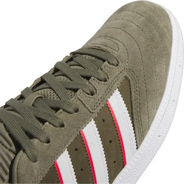 Adidas Busenitz Pro Sneakers x Dan Mancina - Olive Strata with Red and Footwear White Accents