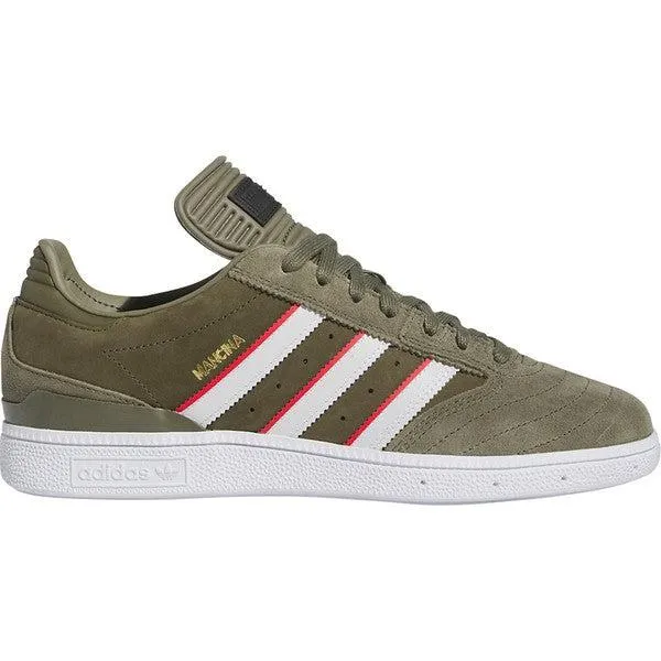 Adidas Busenitz Pro Sneakers x Dan Mancina - Olive Strata with Red and Footwear White Accents