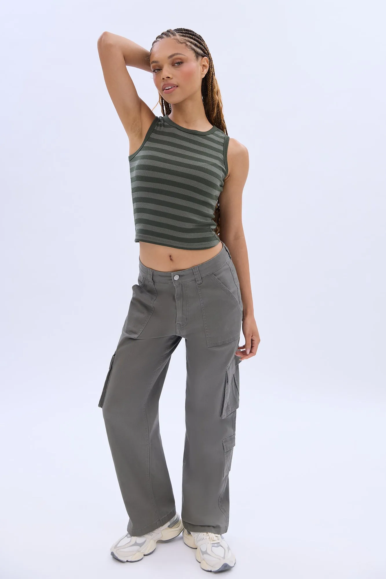 AERO Ribbed High Neck Tank Top