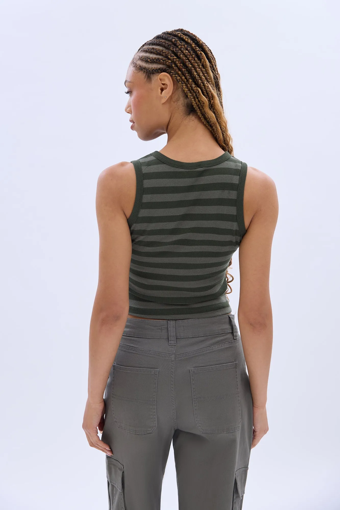 AERO Ribbed High Neck Tank Top