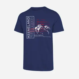 Ahead Keeneland Running Horses With Flag Tee