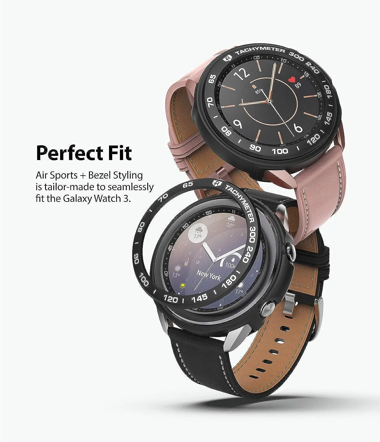 Air Sports   Bezel Styling Combo Case Designed for Galaxy Watch 3 41mm - Black