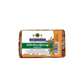 Akwaaba African Black Soap Bar (Peppermint) 4oz