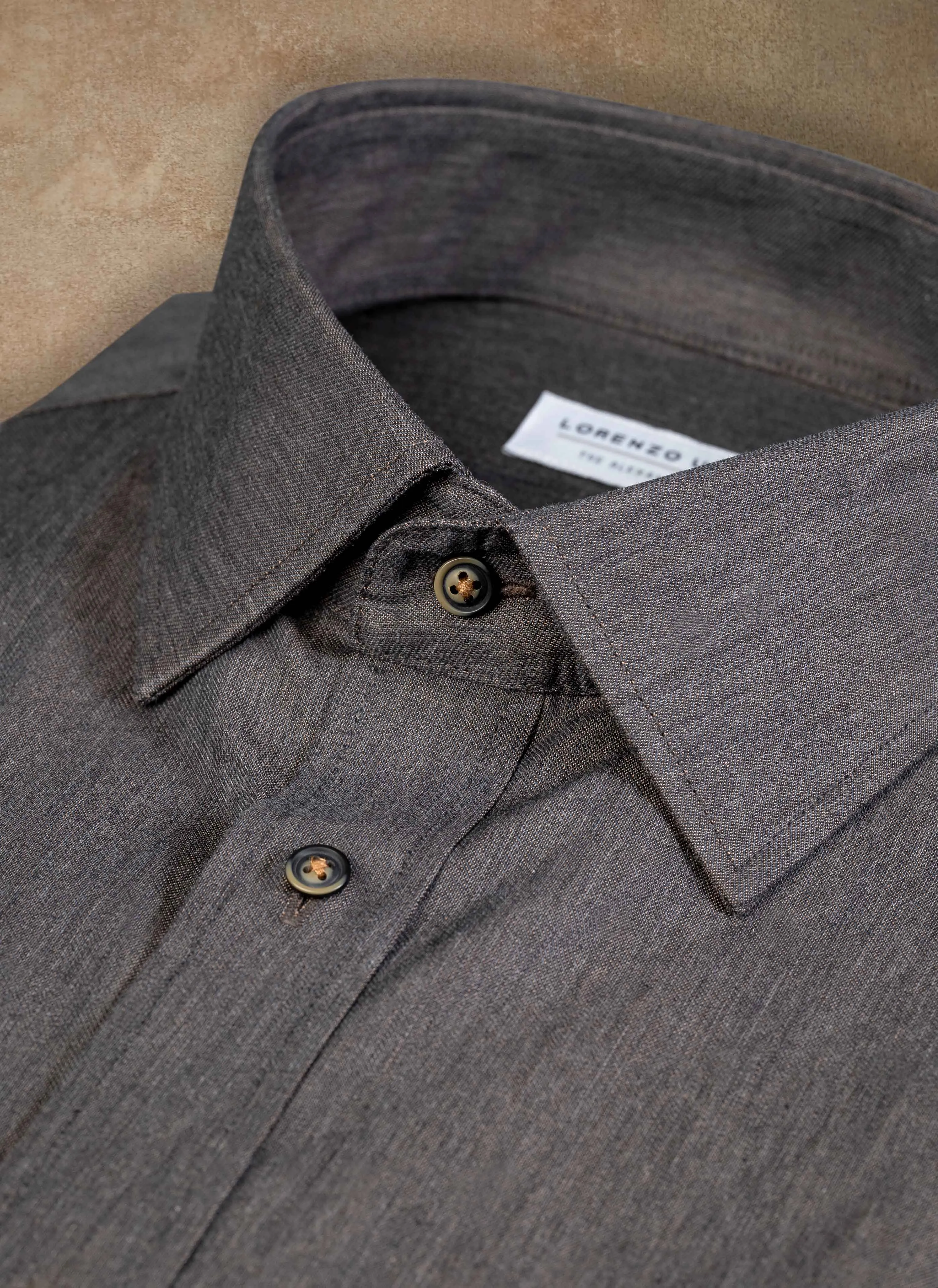 Alexander Sport Shirt in Solid Heather Brown