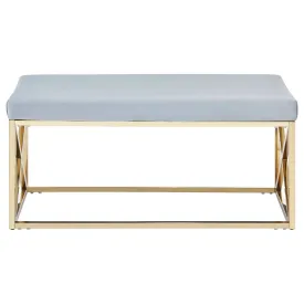 Allure Powder Blue Velvet / Gold Bench