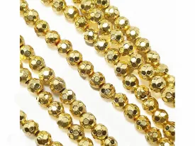 Antique Golden Spherical Polished Brass Beads