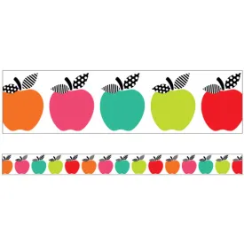 Apple | Bulletin Board Border | Black, White and Stylish Brights | Schoolgirl Style