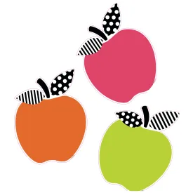 Apple | Classroom Cutouts | Black, White and Stylish Brights | Schoolgirl Style