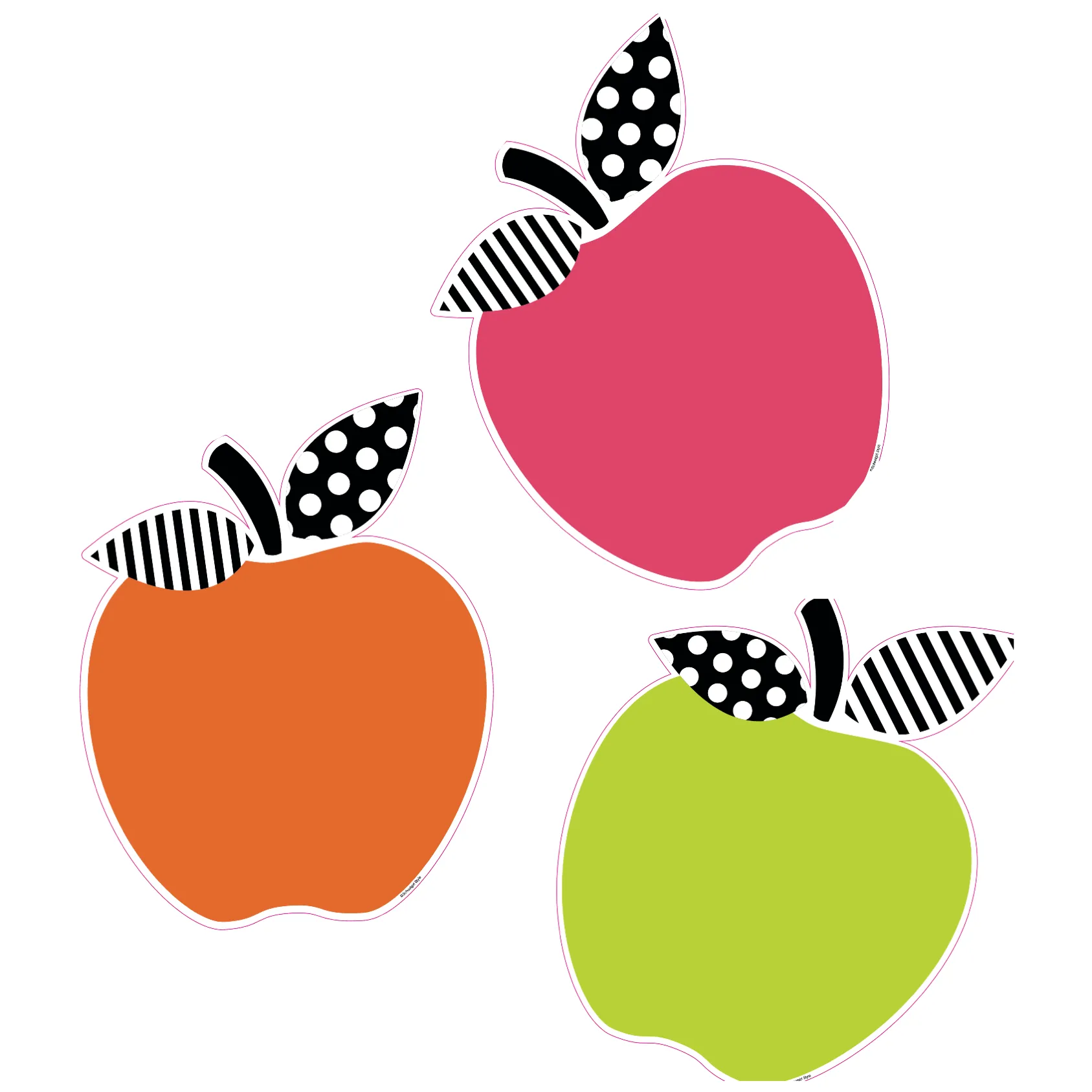 Apple | Classroom Cutouts | Black, White and Stylish Brights | Schoolgirl Style