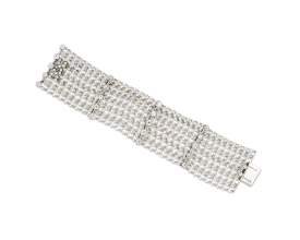 Art Deco Pearl and Diamond Bracelet