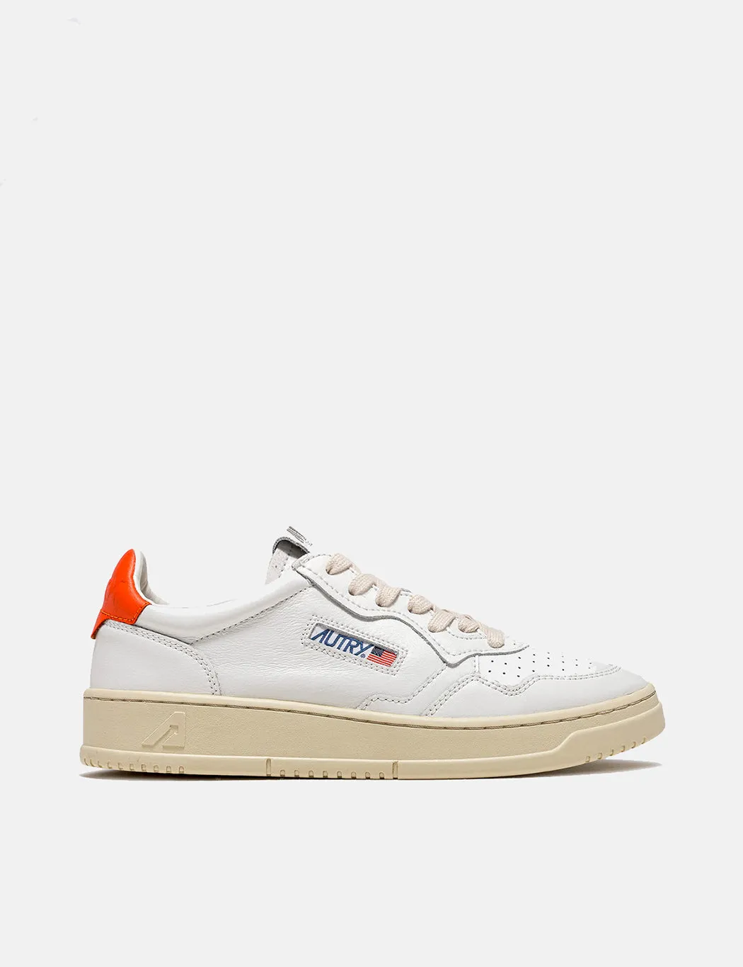 Autry Medalist LL24 Trainers (Leather) - White/Orange