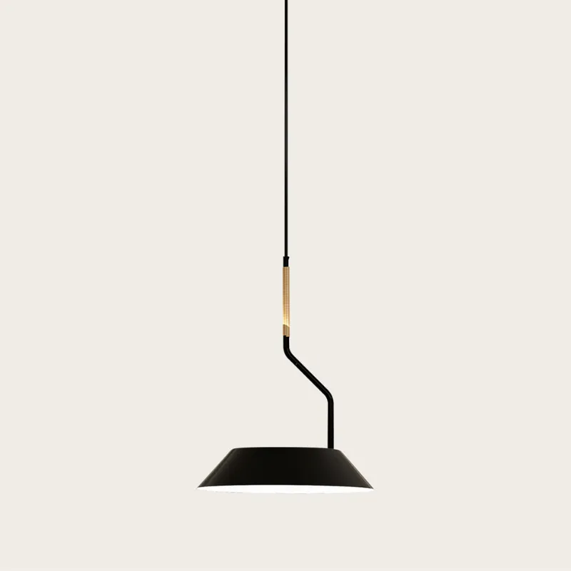 Balanced Black & Synthetic Rattan Pendant