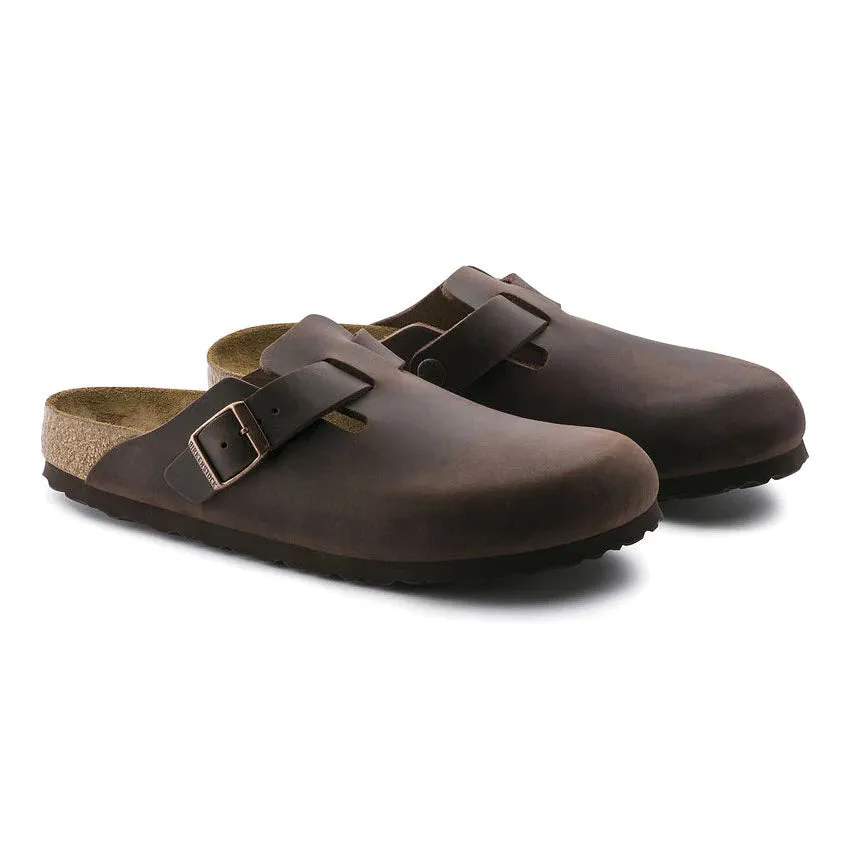 Habana Oiled Leather Birkenstock Boston Clogs - Adults