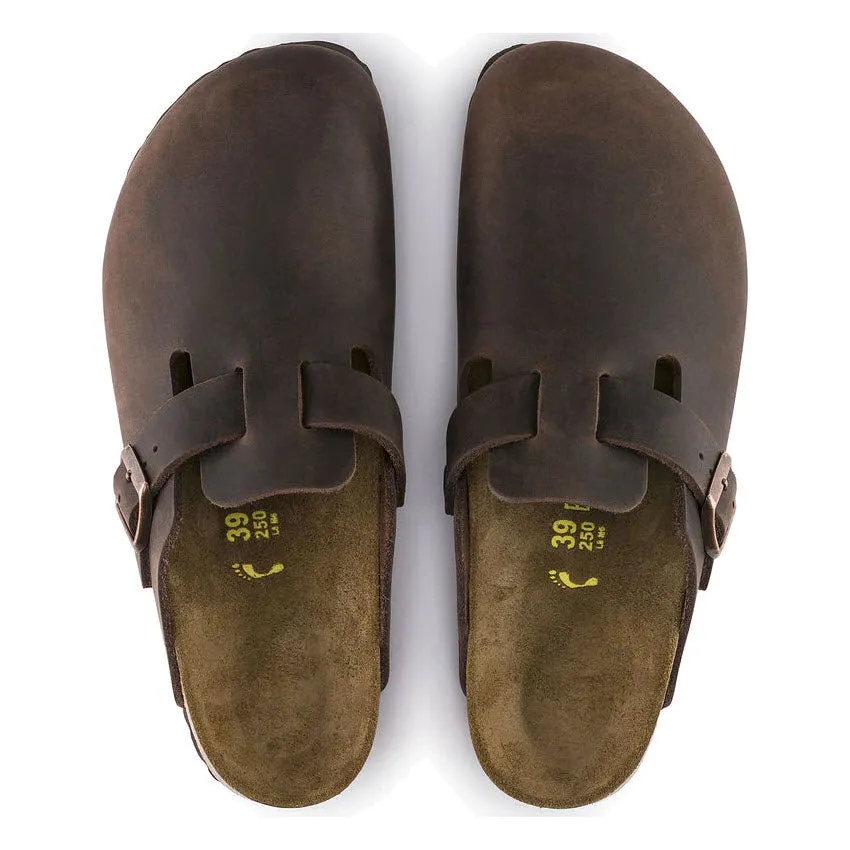 Habana Oiled Leather Birkenstock Boston Clogs - Adults