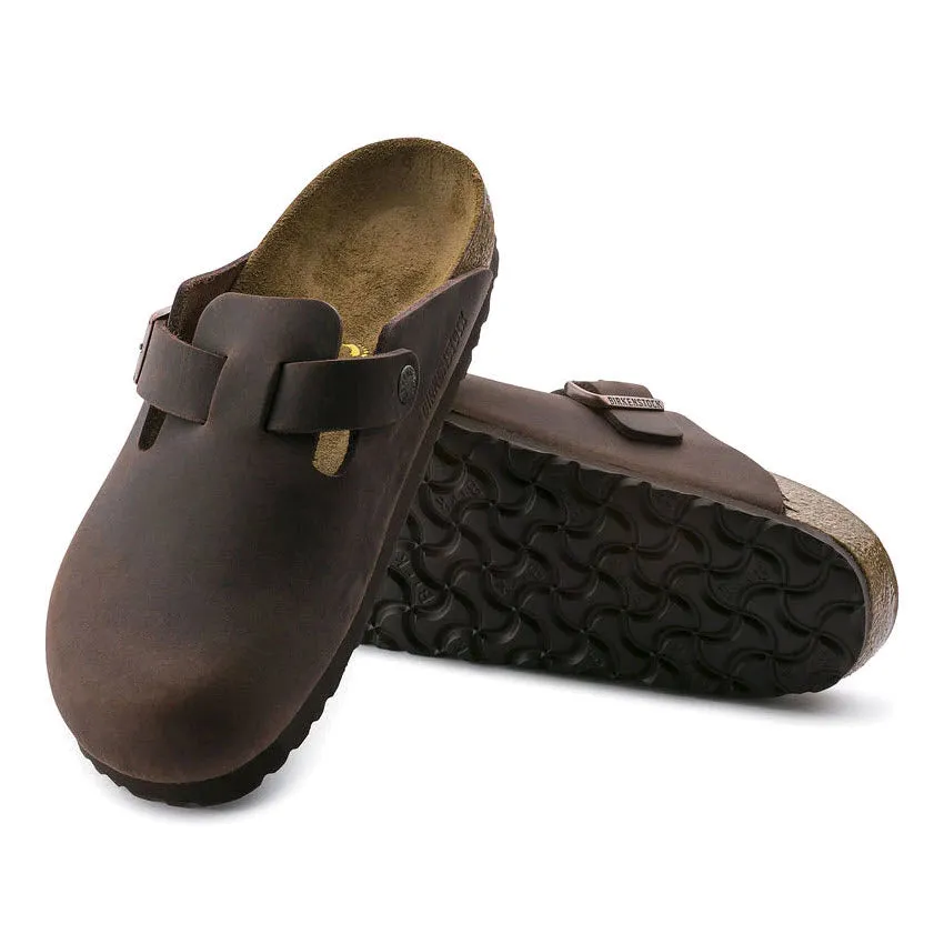 Habana Oiled Leather Birkenstock Boston Clogs - Adults