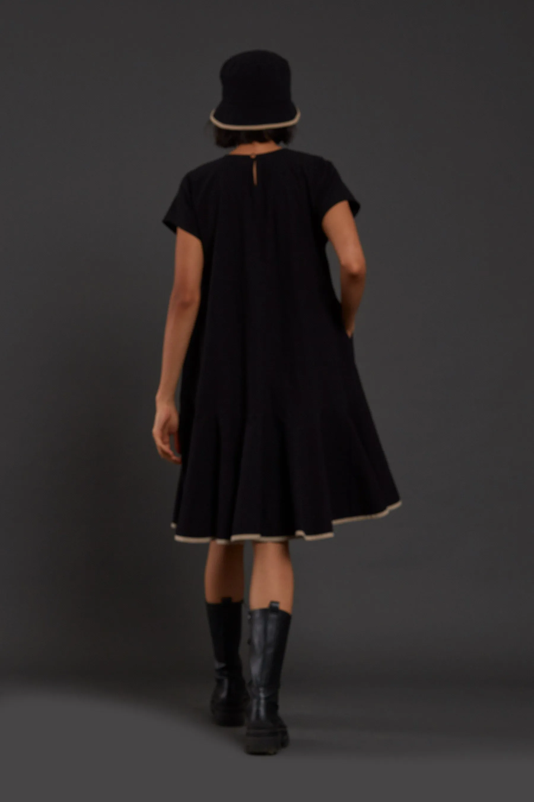 Black A-line Short Dress