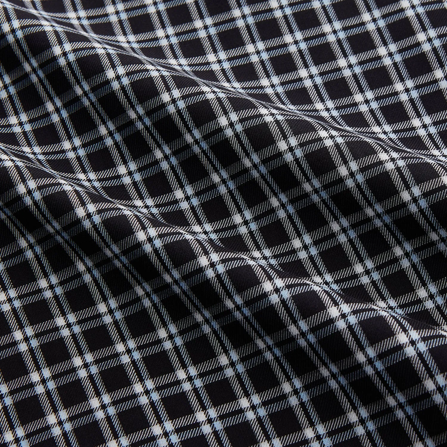 Black Multi Check Cotton Blend Sussex Nightshirt