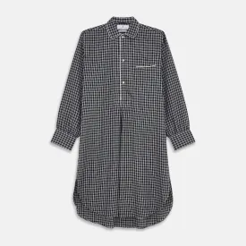 Black Multi Check Cotton Blend Sussex Nightshirt