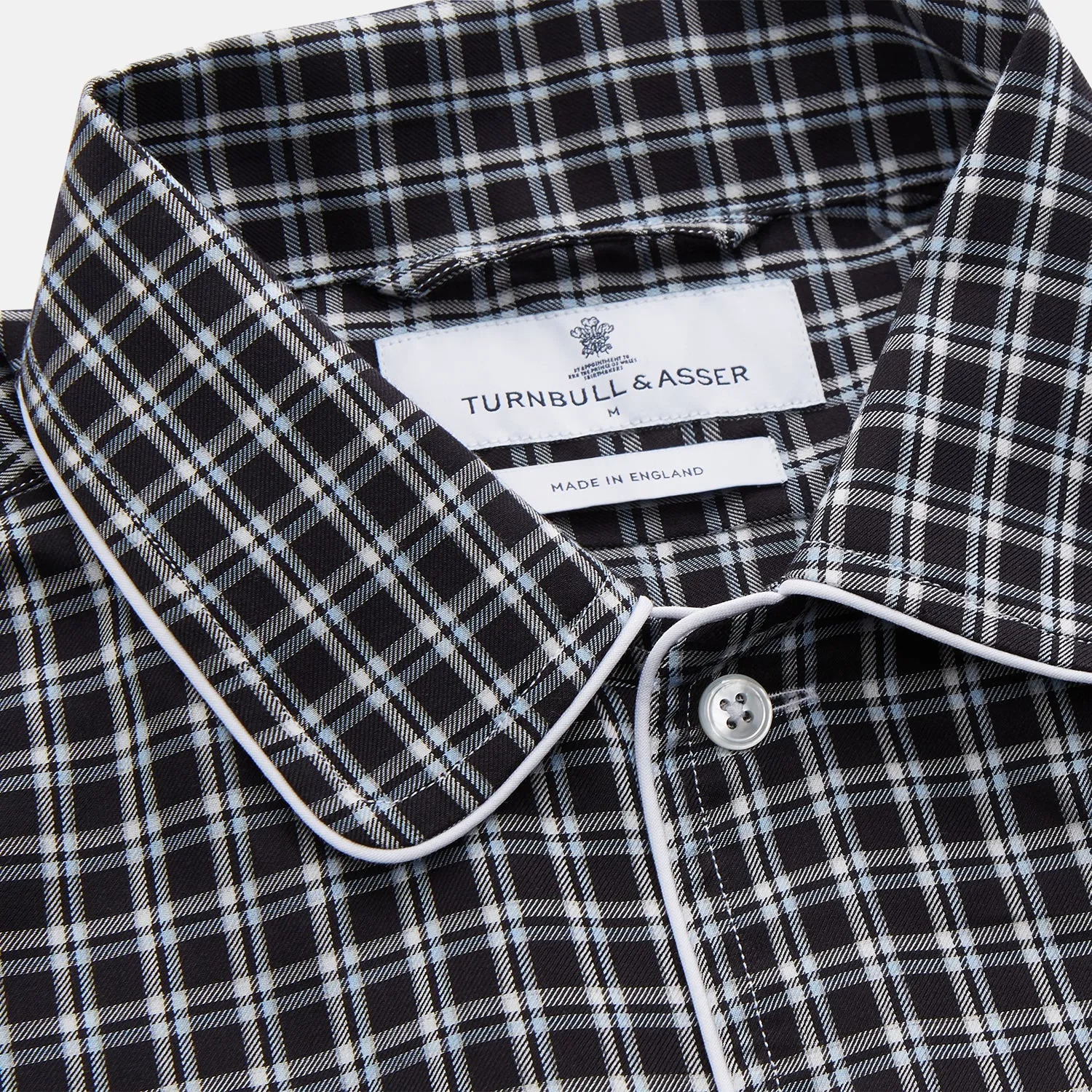 Black Multi Check Cotton Blend Sussex Nightshirt