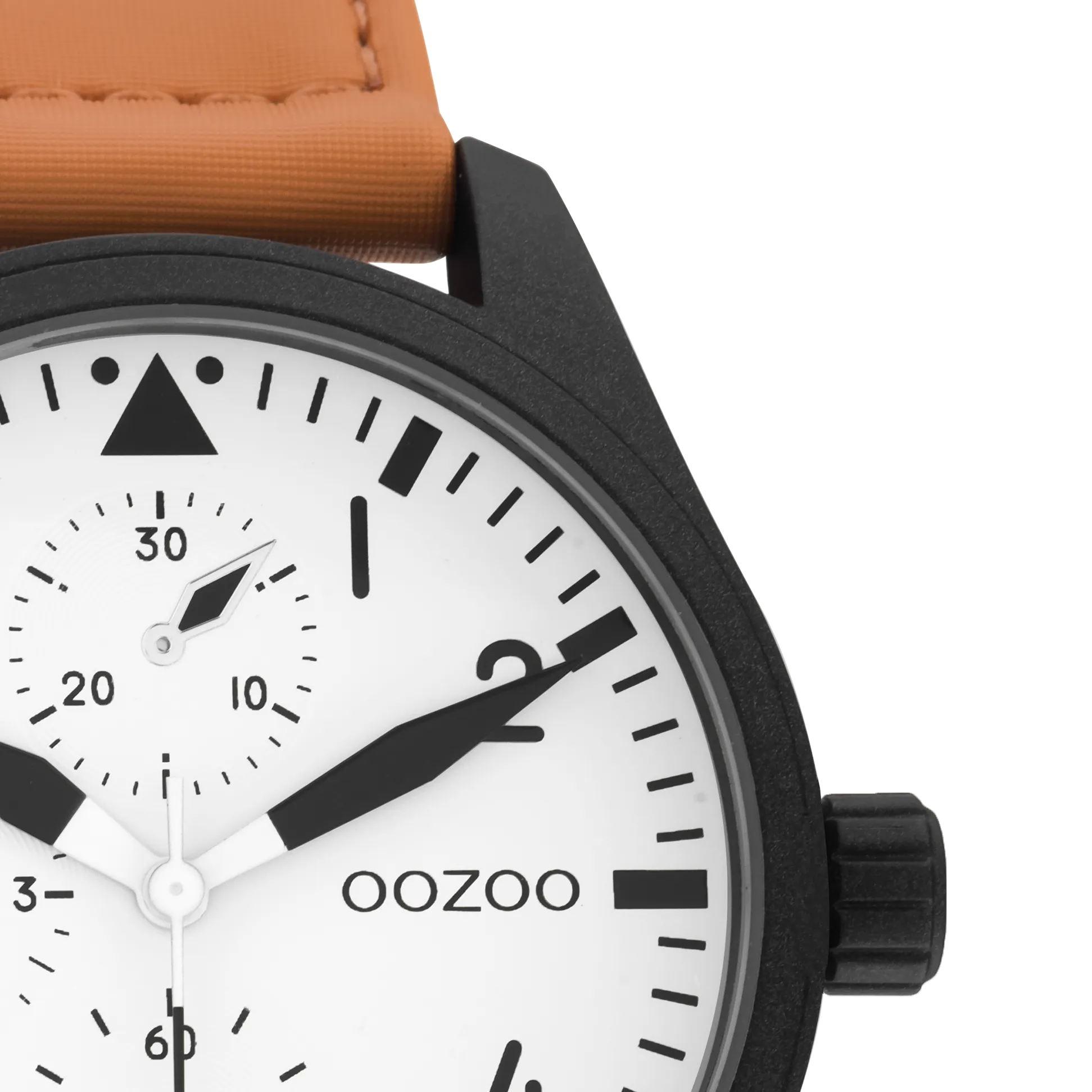 Black OOZOO watch with orange velcro strap - C11005