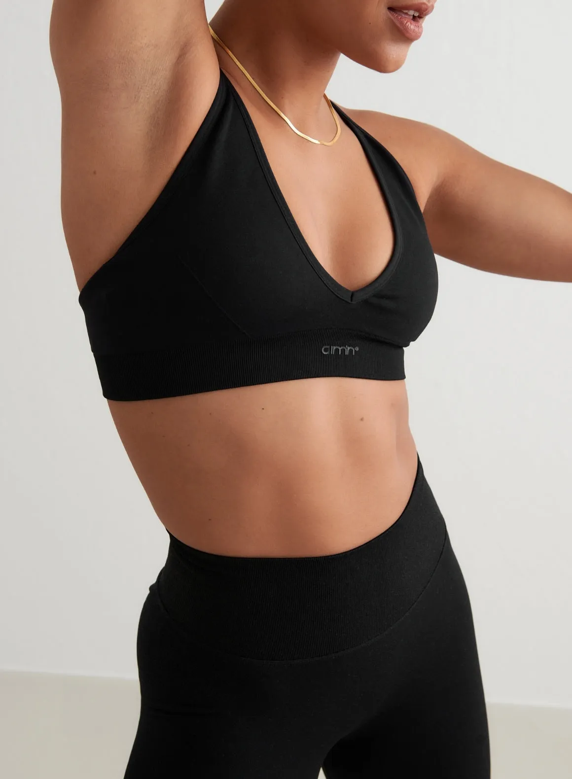 Black Shape Seamless Cross Back Bra