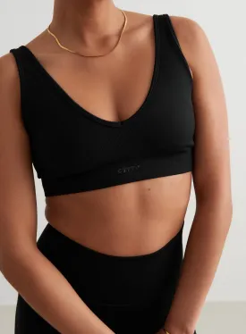 Black Shape Seamless Deep Cut Bra