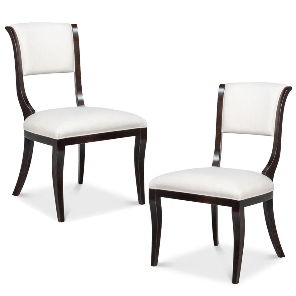 Black Swoop Back Dining Chairs - Set of 2