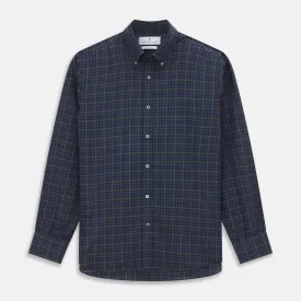 Blue Multi Check Wool Weekend Fit Hayne Shirt