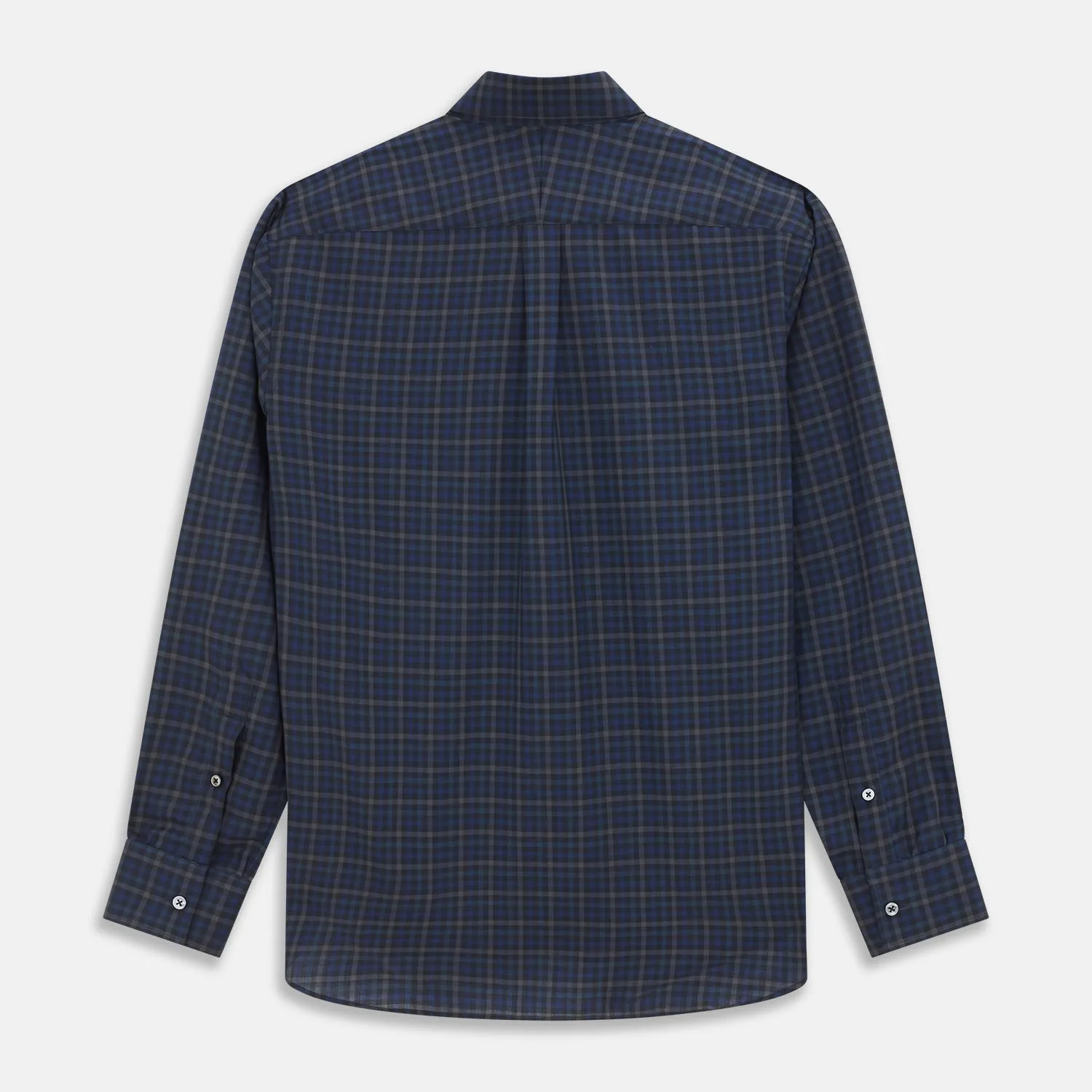 Blue Multi Check Wool Weekend Fit Hayne Shirt