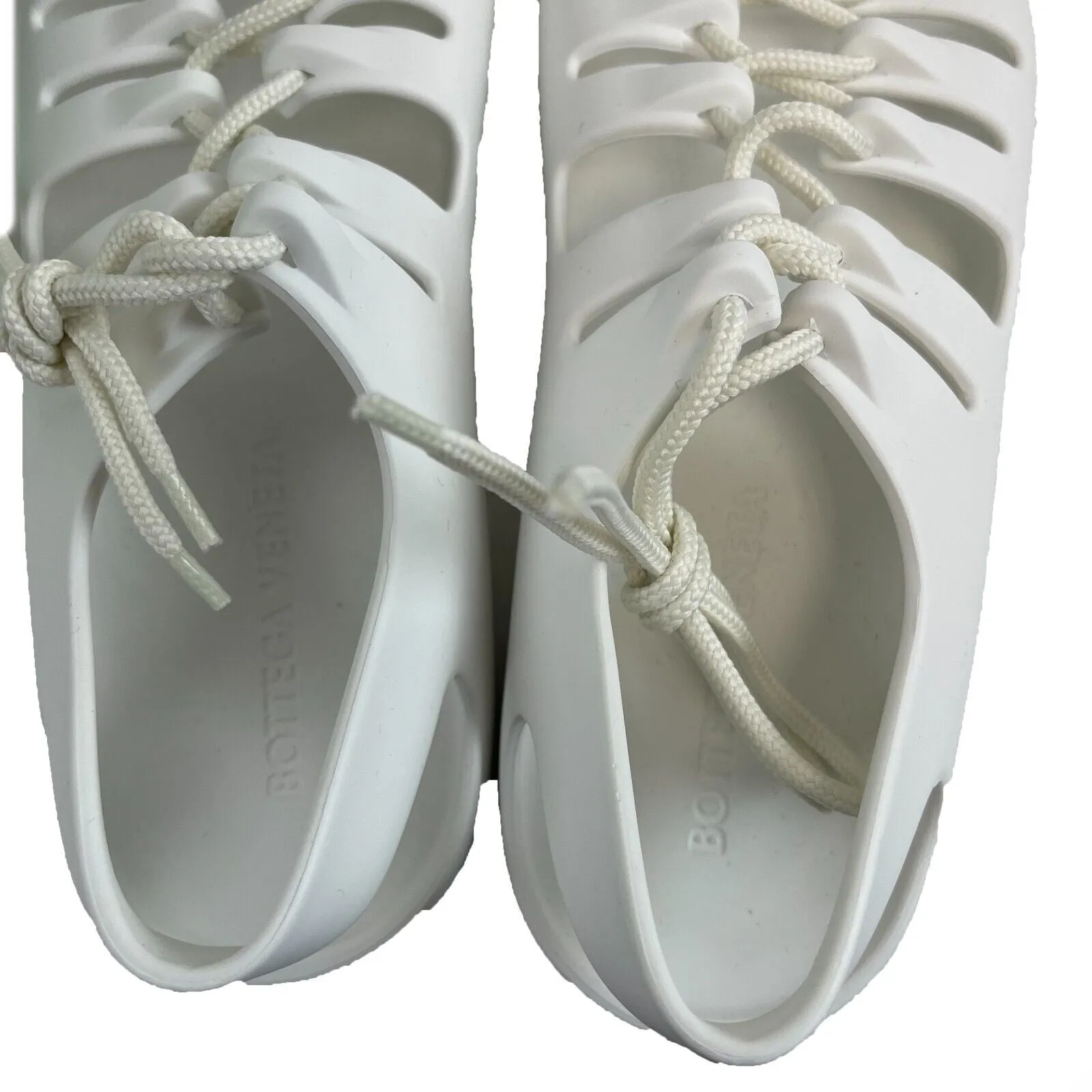 Bottega Veneta - Pristine - Lace Up Jelly Sandals with Box White 37 Us 6.5 / 7