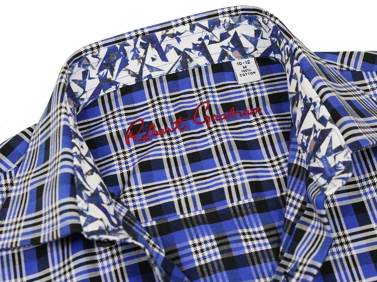 Boy's Sport Shirt 22325 Blue Plaid