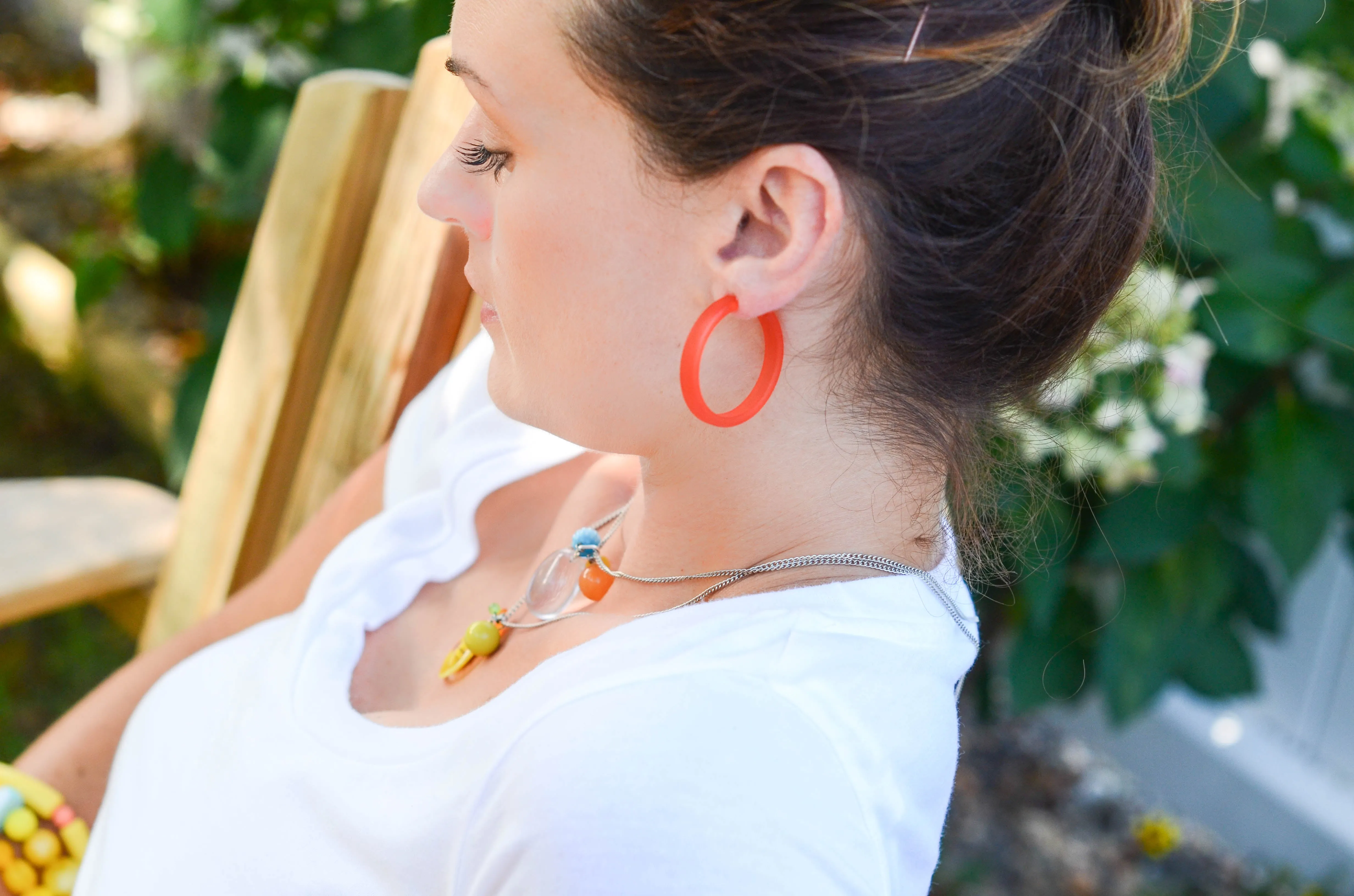 Charcoal Grey Frosted Classic Hoop Earrings