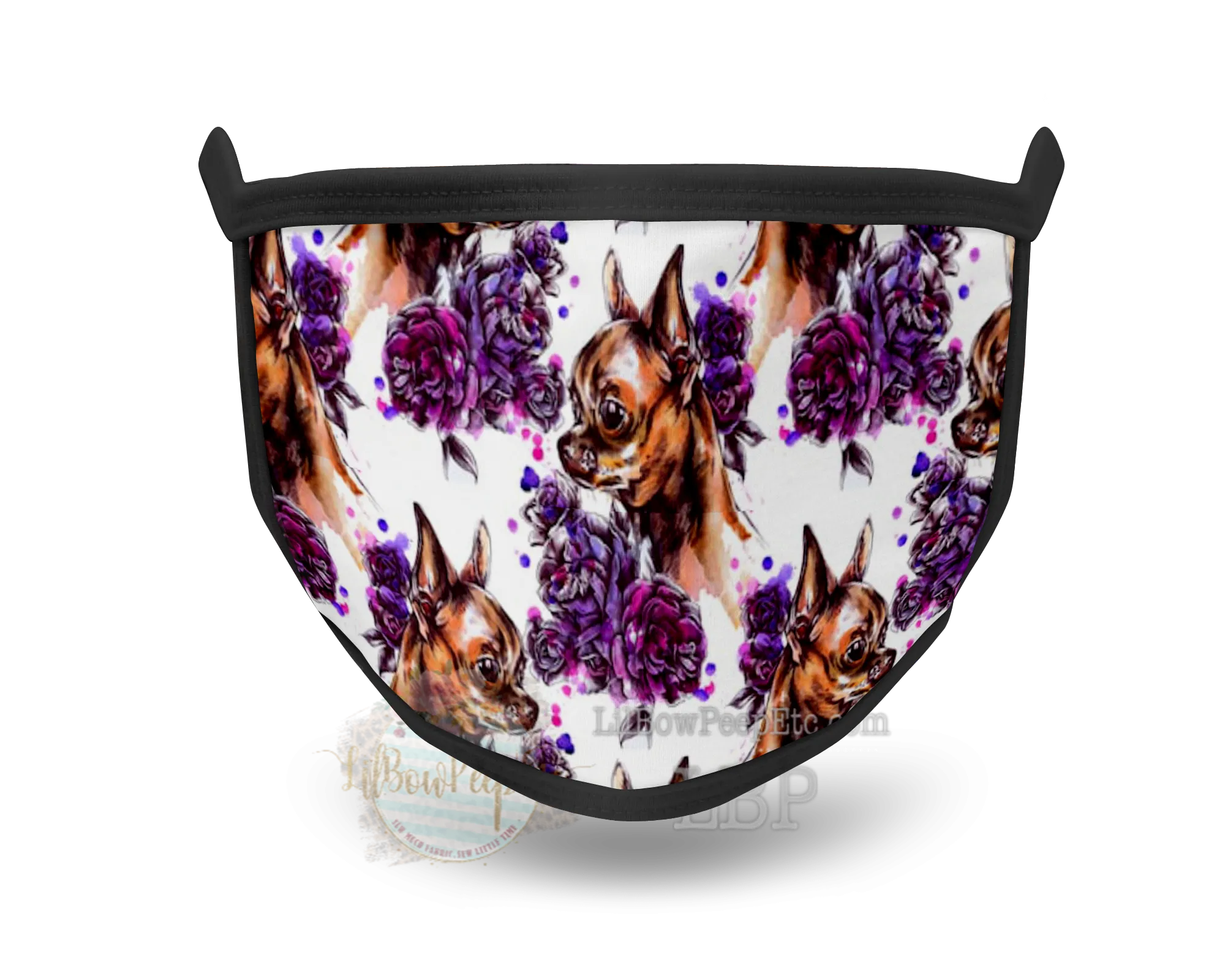 Chihuahua Floral Printed Mask