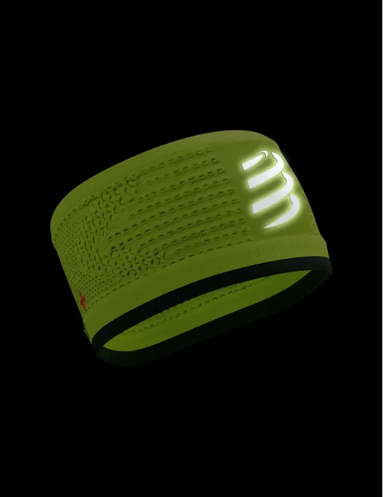 Compressport Unisex Headband On/Off Flash - Fluo Yellow/Black