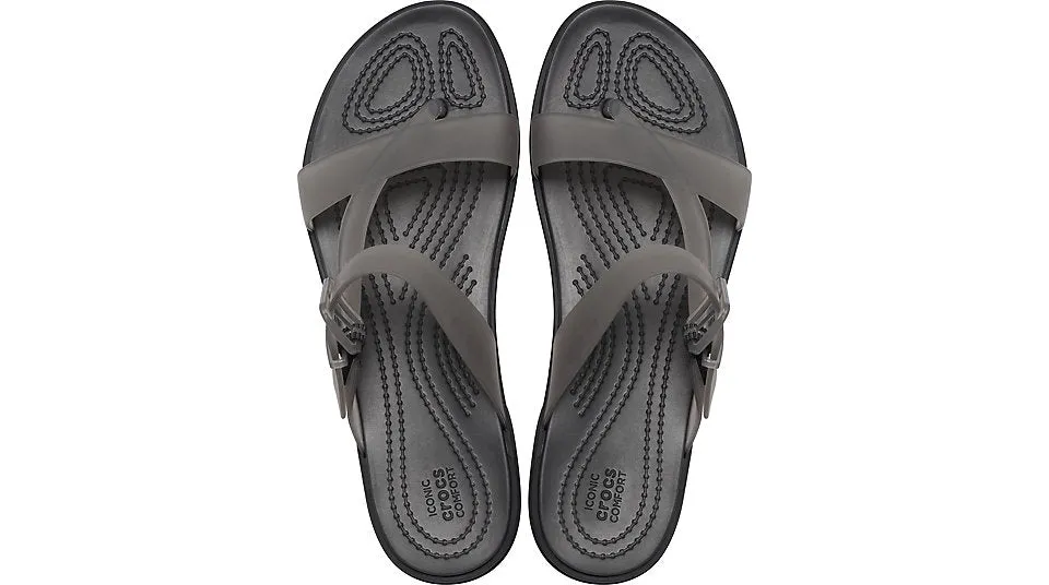 Crocs Tulum Translucent Toe Post Sandal Black